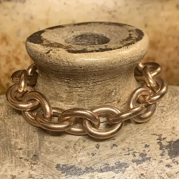 Bronze Milor Italy Linked Rose Gold Bracelet Magnetic Closure 8 Inches - Picture 4 of 10